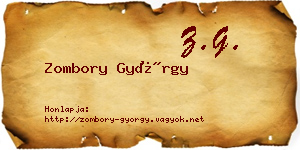 Zombory György névjegykártya