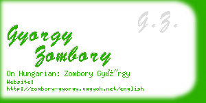 gyorgy zombory business card